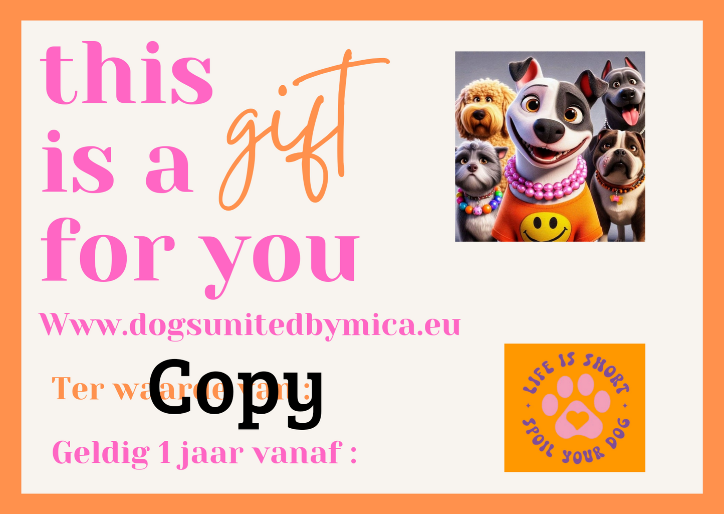 Cadeau bon Dogsunitedbymica