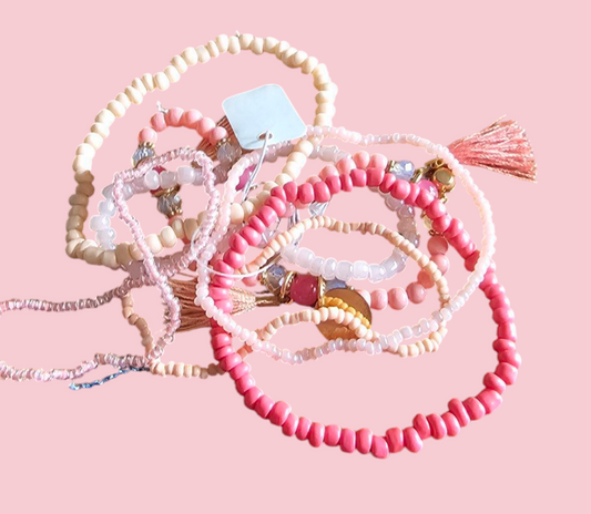 Armbanden set zalmroze